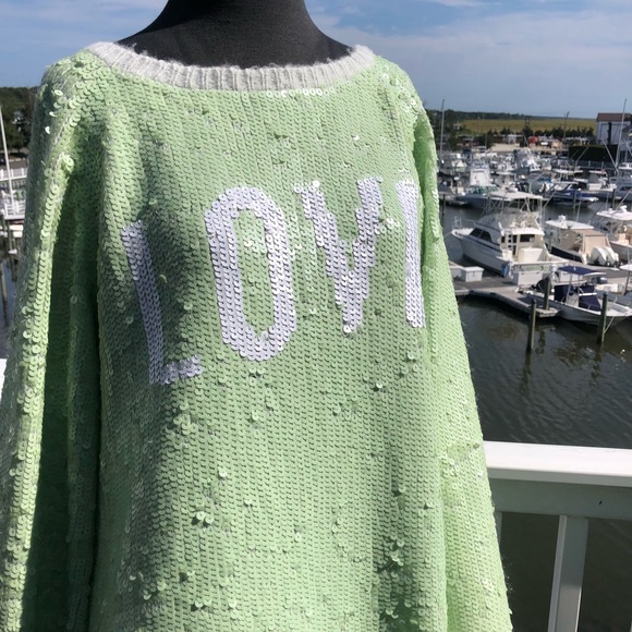 Wildfox RARE LOVE White Label Sequin Sweater Small - Picture 2 of 8